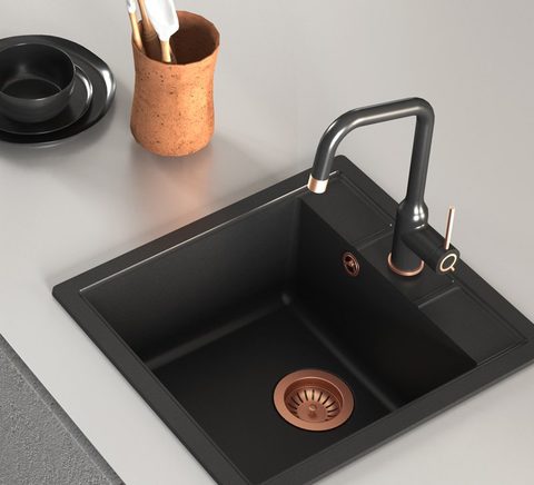 Kuchyňská baterie HELIKA UNUS 5033 – barva Černá metalíza / měď