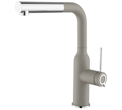 Kuchyňská baterie s výsuvnou sprškou HELIKA SUPRA 5383 – barva Argent (stříbrošedá)