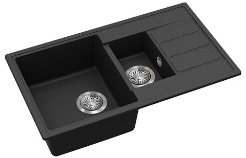 Granitový dřez HELIKA ECO-4 – barva Černá metalíza
