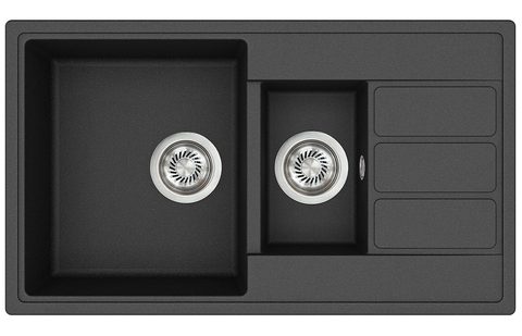 Granitový dřez HELIKA ECO-4 – barva Černá metalíza