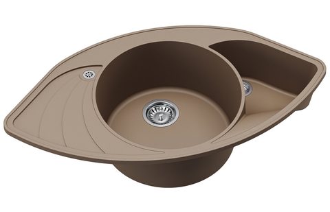 Granitový dřez HELIKA SCP151 – PAPILLON – barva Mocha (teplá hnědá)