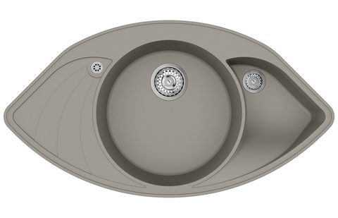 Granitový dřez HELIKA SCP151 – PAPILLON – barva Argent (stříbrošedá)