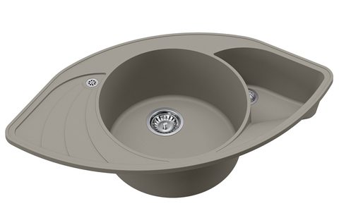 Granitový dřez HELIKA SCP151 – PAPILLON – barva Argent (stříbrošedá)
