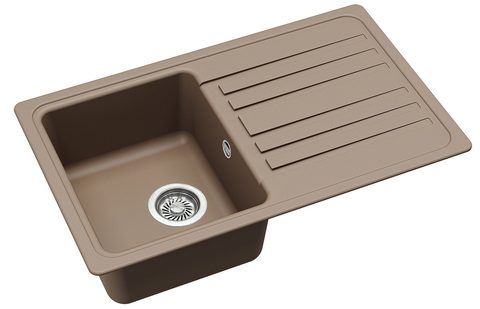 Granitový dřez HELIKA SQ101 – NOTUS – barva Mocha (teplá hnědá)