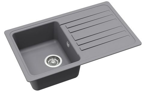 Granitový dřez HELIKA SQ101 – NOTUS – barva Alumetalíza (šedá)