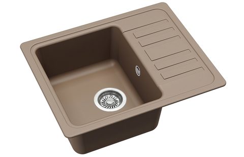 Granitový dřez HELIKA SQ102 – NOTUS – barva Mocha (teplá hnědá)