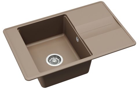 Granitový dřez HELIKA SQB101 – BELLA – barva Mocha (teplá hnědá)
