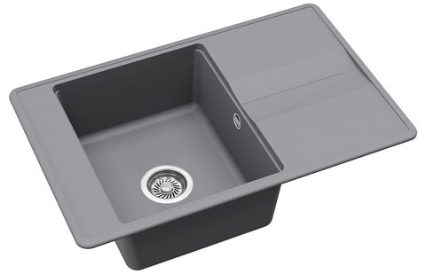 Granitový dřez HELIKA SQB102 – BELLA – barva Alumetalíza (šedá)