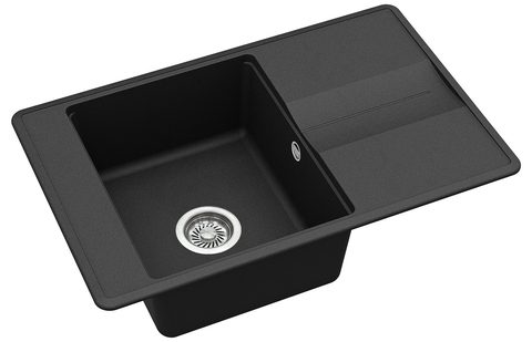 Granitový dřez HELIKA SQB101 – BELLA – barva Černá metalíza