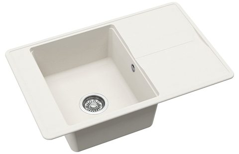 Granitový dřez HELIKA SQB101 – BELLA – barva Alba (bílá)