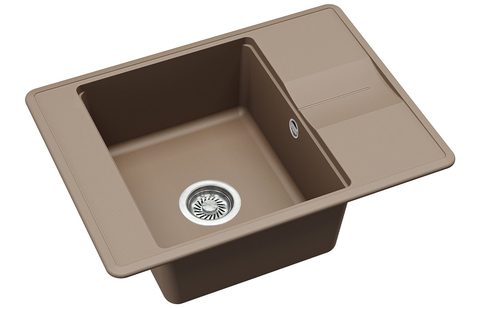 Granitový dřez HELIKA SQB102 – BELLA – barva Mocha (teplá hnědá)