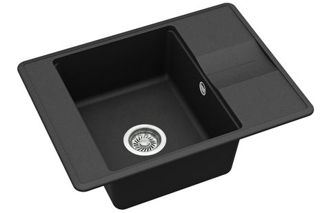 Granitový dřez HELIKA SQB102 – BELLA – barva Černá metalíza