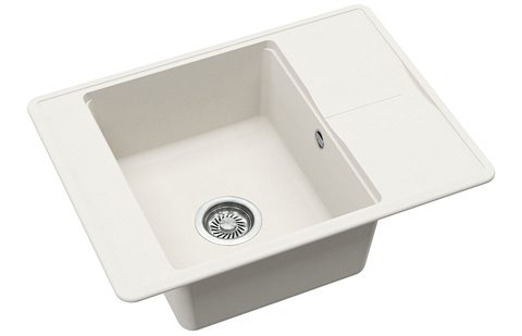 Granitový dřez HELIKA SQB102 – BELLA – barva Alba (bílá)