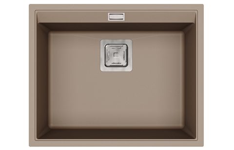 Granitový dřez HELIKA SQD100 – DELICIA – barva Mocha (teplá hnědá)