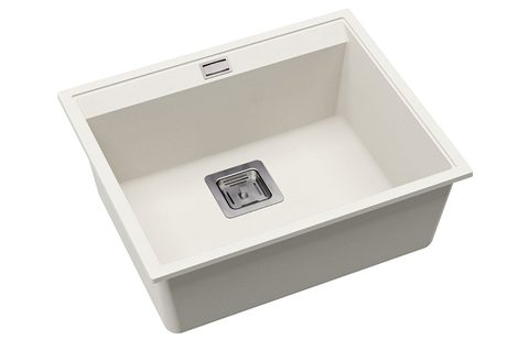 Granitový dřez HELIKA SQD100 – DELICIA – barva Alba (bílá)