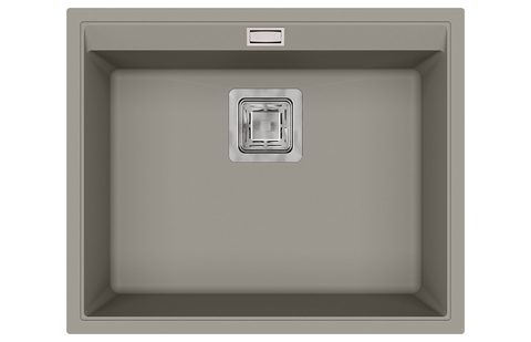 Granitový dřez HELIKA SQD100 – DELICIA – barva Argent (stříbrošedá)