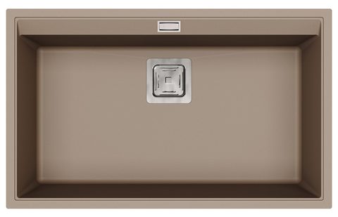 Granitový dřez HELIKA SQD101 – DELICIA – barva Mocha (teplá hnědá)