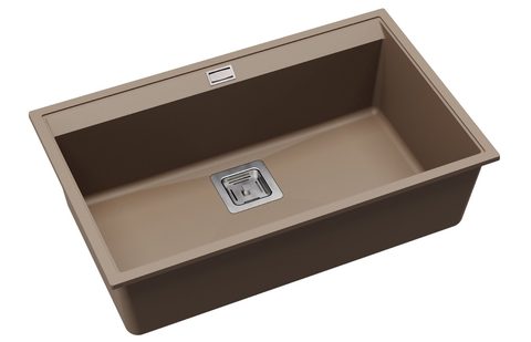 Granitový dřez HELIKA SQD101 – DELICIA – barva Mocha (teplá hnědá)