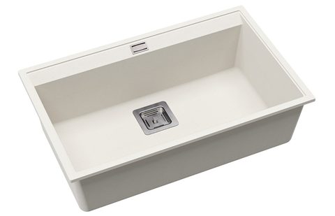 Granitový dřez HELIKA SQD101 – DELICIA – barva Alba (bílá)