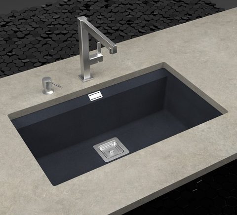 Granitový dřez HELIKA SQD101 – DELICIA – barva Grafit