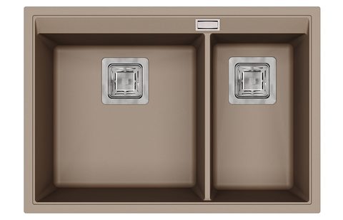 Granitový dřez HELIKA SQD150 – DELICIA – barva Mocha (teplá hnědá)