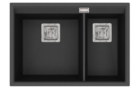 Granitový dřez HELIKA SQD150 – DELICIA – barva Černá metalíza