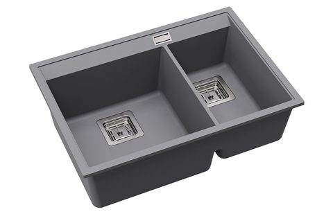 Granitový dřez HELIKA SQD150 – DELICIA – barva Alumetalíza (šedá)