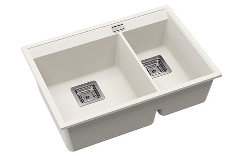 Granitový dřez HELIKA SQD150 – DELICIA – barva Alba (bílá)