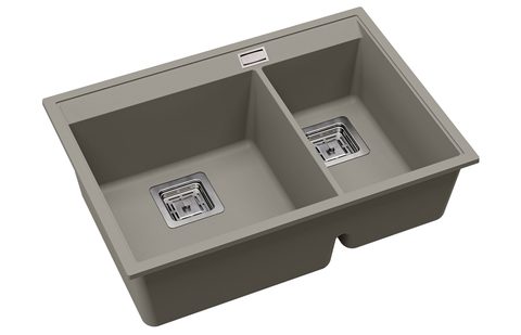 Granitový dřez HELIKA SQD150 – DELICIA – barva Argent (stříbrošedá)