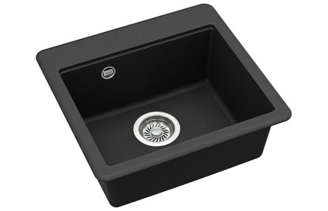 Granitový dřez HELIKA SQE100 – barva Černá metalíza