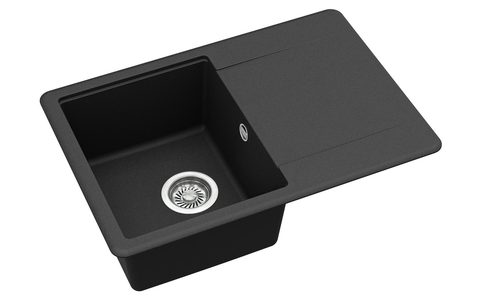 Granitový dřez HELIKA SQE101 – barva Černá metalíza
