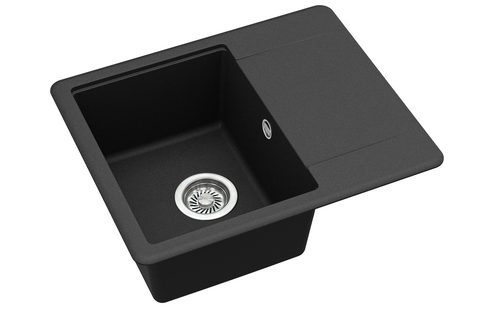 Granitový dřez HELIKA SQE102 – barva Černá metalíza
