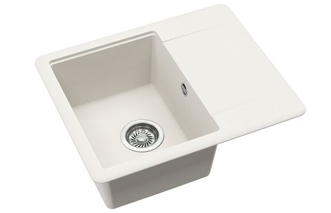 Granitový dřez HELIKA SQE102 – barva Alba (bílá)