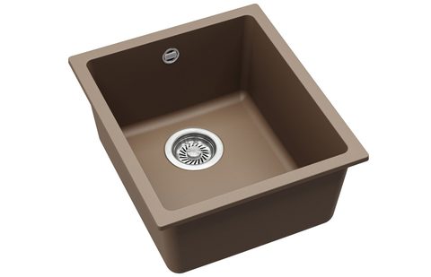 Granitový dřez HELIKA SQF101 – barva Mocha (teplá hnědá)