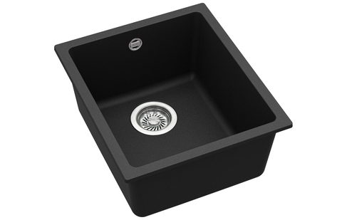 Granitový dřez HELIKA SQF101 – barva Černá metalíza