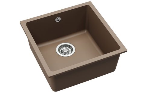 Granitový dřez HELIKA SQF102 – barva Mocha (teplá hnědá)