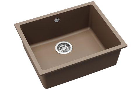 Granitový dřez HELIKA SQF103 – barva Mocha (teplá hnědá)