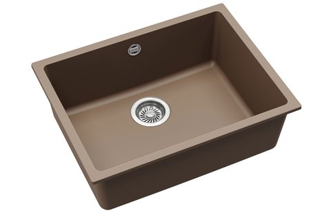 Granitový dřez HELIKA SQF104 – barva Mocha (teplá hnědá)