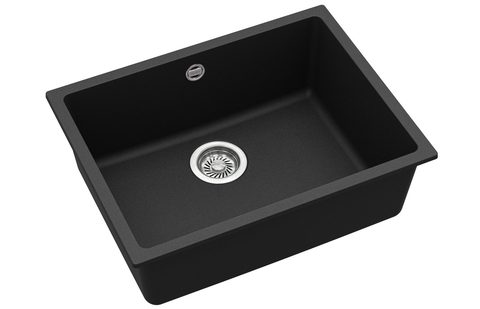 Granitový dřez HELIKA SQF104 – barva Černá metalíza