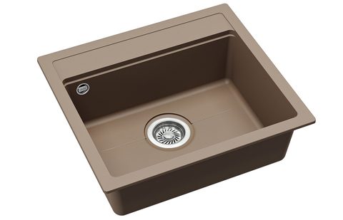 Granitový dřez HELIKA SQK100 – barva Mocha (teplá hnědá)