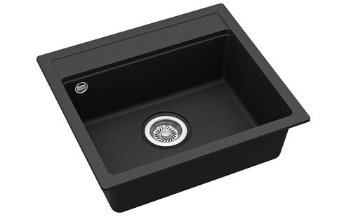 Granitový dřez HELIKA SQK100 – barva Černá metalíza