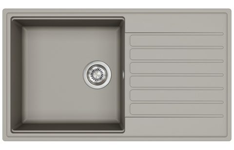 Granitový dřez HELIKA SQK104 – barva Argent (stříbrošedá)