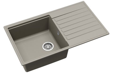 Granitový dřez HELIKA SQK104 – barva Argent (stříbrošedá)