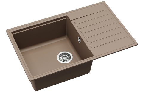 Granitový dřez HELIKA SQK105 – barva Mocha (teplá hnědá)