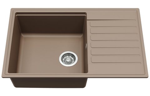 Granitový dřez HELIKA SQK105 – barva Mocha (teplá hnědá)
