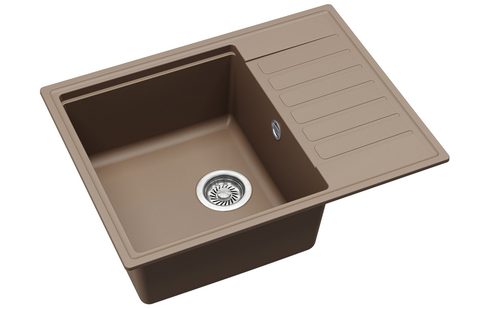Granitový dřez HELIKA SQK106 – barva Mocha (teplá hnědá)