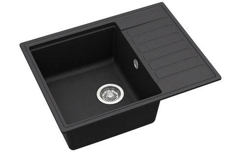 Granitový dřez HELIKA SQK106 – barva Černá metalíza