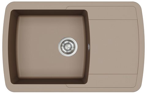Granitový dřez HELIKA SQL101 – LIRA – barva Mocha (teplá hnědá)