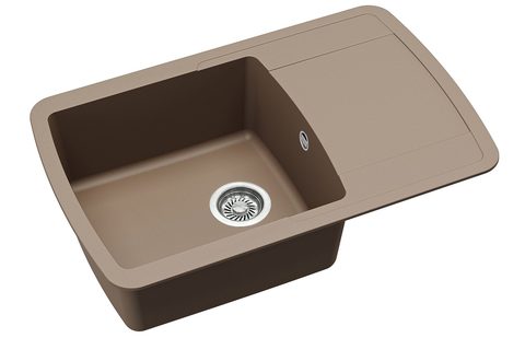 Granitový dřez HELIKA SQL101 – LIRA – barva Mocha (teplá hnědá)