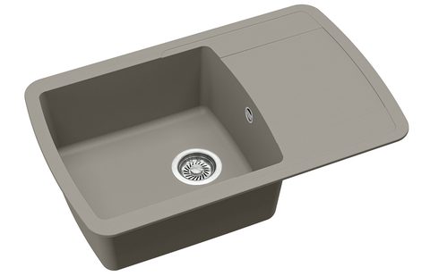 Granitový dřez HELIKA SQL101 – LIRA – barva Argent (stříbrošedá)